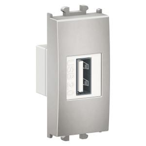 Prize si intrerupatoare, Conector USB, 1 modul, argintiu Schneider Easy Styl - savelectro.ro