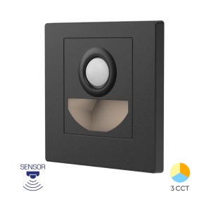 Aplice, Corp LED incastrat pentru trepte 1,5W, senzor de miscare, lumina calda/neutra/rece, negru, IP20, Braytron - savelectro.ro