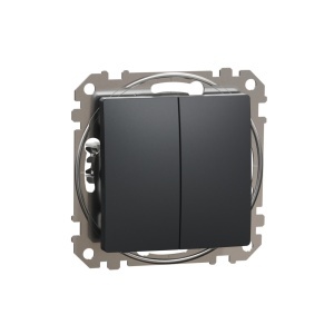 Intrerupator dublu cap scara, 10A, IP20, antracit, Schneider Sedna Design