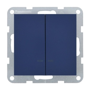 Prize si intrerupatoare, Intrerupator dublu cu led 10A, IP20, Ocean, Panasonic Karre Plus 55 Soft Touch - savelectro.ro