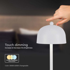 Lampa de birou LED 7986-VT, dimabil, 3W, 200lm, lumina calda, neutra, rece, alba mata, IP20, V-Tac [7]- savelectro.ro