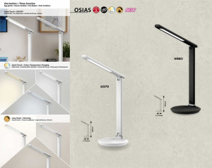 Lampa de birou LED Osias 6980, cu intrerupator touch, 9W, 400lm, lumina rece, neutra, calda, neagra, IP20, Rabalux [2]- savelectro.ro