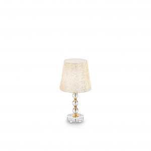 Corpuri de iluminat, Lampa de birou Queen 077741, cu intrerupator, 1xE27, alba+aurie, IP20, Ideal Lux - savelectro.ro