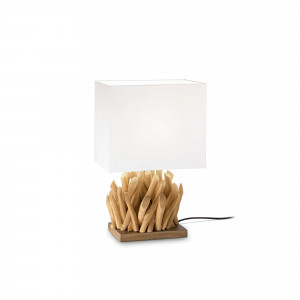 Lampa de birou Snell 201382, cu intrerupator, 1xE27, alba+naturala, IP20, Ideal Lux [1]- savelectro.ro