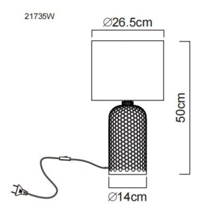 Lampa de masa Sofia 1xE27, IP20, alba, Globo Lighting [2]- savelectro.ro