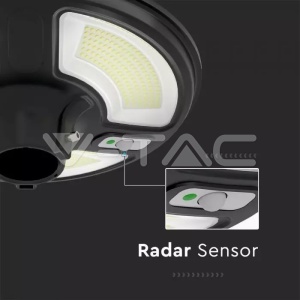 Lampa solara de gradina LED 7.5W, lumina neutra (4000 K), senzor miscare, panou solar, IP65, neagra, V-TAC [13]- savelectro.ro