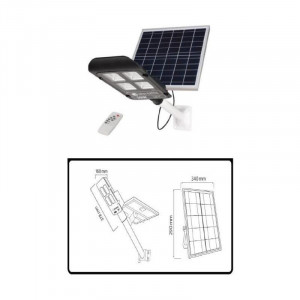 Lampa stradala LED 100W cu panou solar, telecomanda si suport de prindere incluse, lumina rece(6400 K) [4]- savelectro.ro