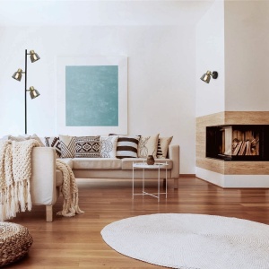Lampadar Smoky PT3 cu Intrerupator, 3xE14, Negru + Alama, IP20, Klausen [5]- savelectro.ro