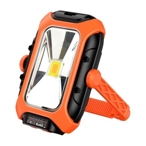 Lanterna LED 16W, 500lm, lumina neutra, IP43, acumulator + retea, 5.5h, Negru-Portocaliu [2]- savelectro.ro
