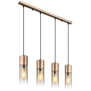 Lustre, Lustra Annika 4xE27, IP20, cappuccino mat, sticla fumurie, Globo Lighting - savelectro.ro