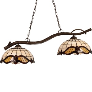 Lustre, Lustra Baroc KL1784, 2xE27, maro antic + multicolor, metal + sticla, stil vintage, Klausen - savelectro.ro