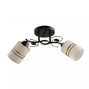 Corpuri de iluminat, Lustra Certis KL100043, 2xE27, neagra+alba+aurie, IP20, Klausen - savelectro.ro