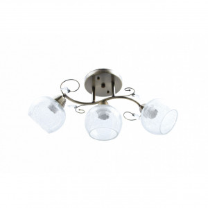Corpuri de iluminat, Lustra Crush LY-3195, 3xE27, alba+bronz+transparenta, IP20, Klausen - savelectro.ro
