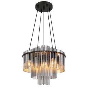 Lustre, Lustra Gorley, 5xE27, IP20, negru mat/fumuriu, Globo Lighting - savelectro.ro