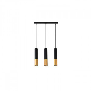 Lustre, Lustra Keon, 3xGU10, negru+auriu - savelectro.ro