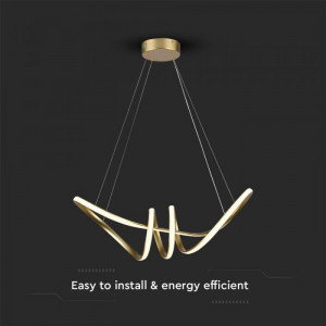 Lustra LED 8011-VT, 24W, 3240lm, lumina calda, IP20, aurie, V-Tac [5]- savelectro.ro