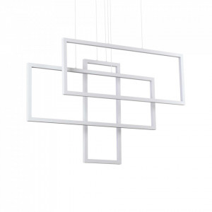 Lustre LED, Lustra LED Frame 253589, 93W, 9600lm, lumina calda, IP20, alba, Ideal Lux - savelectro.ro