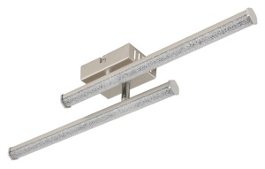 Lustra LED Kirina, 2 brate, 12W, 1000 lm, lumina neutra (4000 K), IP20, nichel mat/cristale, Globo Lighting [2]- savelectro.ro