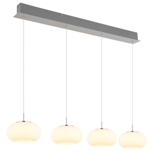 Lustre LED, Lustra LED Quintara, 24W, 2000 lm, liniara, lumina calda (3000 K), IP20, nichel+alba, Globo Lighting - savelectro.ro