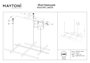 Lustra LED Radiance MOD278PL-L86G3K, 80W, 3150lm, lumina calda, IP20, aurie, Maytoni [4]- savelectro.ro