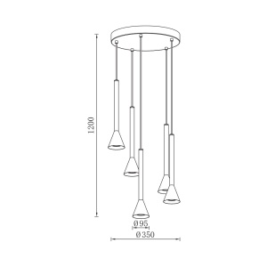 Lustra Longspot BR-BV05-00072, 5xGU10, neagra, IP20, Braytron [4]- savelectro.ro