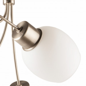 Lustra Milky, 3 becuri, dulie E14, alba, nichel, metal, sticla, lemn, Klausen [2]- savelectro.ro