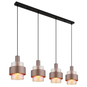 Lustre, Lustra Milley, 4xE27, IP20, negru mat/chihlimbar, Globo Lighting - savelectro.ro