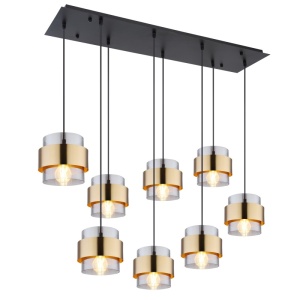 Lustre, Lustra Milley, 8xE27, IP20, negru+auriu, Globo Lighting - savelectro.ro