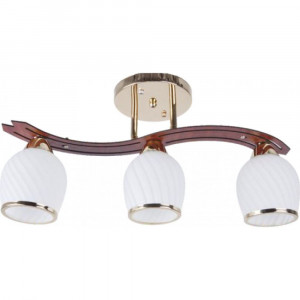 Corpuri de iluminat, Lustra Pearly LY-3060, 3xE27, aurie+maro+alba, IP20, Klausen - savelectro.ro