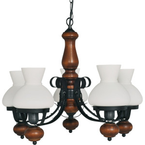 Corpuri de iluminat, Lustra Retro KL5001, 5xE27, alba+maro+neagra, IP20, Klausen - savelectro.ro