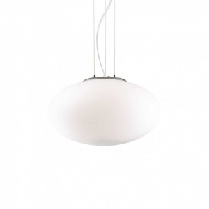 Pendul CANDY SP1 D40, metal, sticla, alb, 1 bec, dulie E27, 086736, Ideal Lux [1]- savelectro.ro