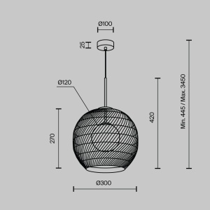 Pendul Cane MOD204PL-01BG1, 1xG9, alb+maro+negru, IP20, Maytoni [5]- savelectro.ro