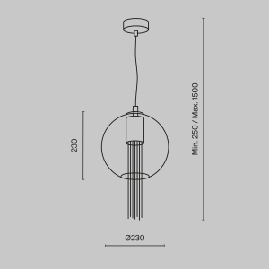 Pendul Flusso P095PL-01BZ1, 1xGU10, bronz+transparent, IP20, Maytoni [4]- savelectro.ro