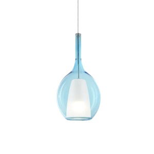 Pendule, Pendul Kalique-2 1xE27, Ø180mm, IP20, albastru, Ideal Lux - savelectro.ro