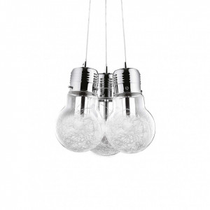 Pendul Luce Max 081762, 3xE27, crom+transparent, IP20, Ideal Lux [1]- savelectro.ro