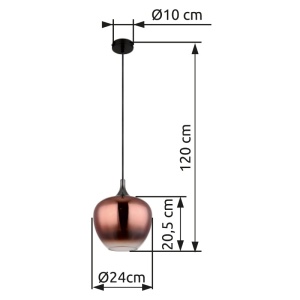 Pendul Maxy, 1xE27, IP20, negru mat/cupru, Globo Lighting [2]- savelectro.ro