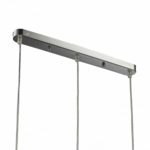 Pendul Natura, 3 becuri, dulie E27, gri, fumuriu, crom, metal, sticla, Klausen [3]- savelectro.ro