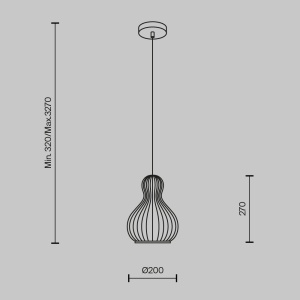 Pendul Roots MOD192PL-01W, 1xE27, negru+bej, IP20, Maytoni [4]- savelectro.ro