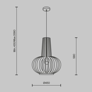 Pendul Roots MOD193PL-01W1, 1xE27, negru+bej, IP20, Maytoni [5]- savelectro.ro