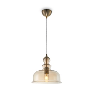 Pendul Tone P001PL-01BZ, 1xE27, bronz+ambra, IP20, Maytoni [1]- savelectro.ro