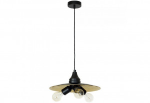 Corpuri de iluminat, Pendul Tripper KL6477, 3xE27, negru+auriu, IP20, Klausen - savelectro.ro