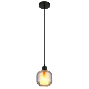 Pendule, Pendul Xia, 1xE27, IP20, negru mat/fumuriu-opal, Globo Lighting - savelectro.ro