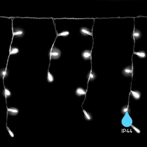 Decoratiuni de Craciun, Perdea luminoasa 216 leduri, 5m, lumina albastra, IP44, cablu alb, 7W/set, Braytron - savelectro.ro