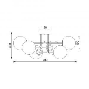 Plafoniera BR-BV01-00113, 6xG9, neagra+alba, IP20, Braytron [4]- savelectro.ro