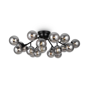 Plafoniere, Plafoniera Dallas MOD545CL-20B, 20xG9, neagra+fumurie, IP20, Maytoni - savelectro.ro