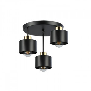 Plafoniera Elza, 3xE27, negru+cupru