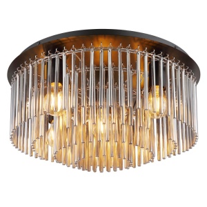 Plafoniere, Plafoniera Gorley, 5xE27, IP20, negru mat/crom/fumuriu, Globo Lighting - savelectro.ro