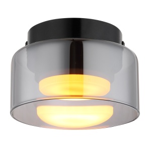 Plafoniere, Plafoniera Higgins 1xGX53, IP20, negru mat, sticla fumurie, Globo Lighting - savelectro.ro