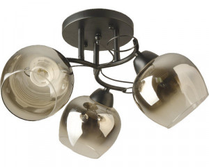 Plafoniera Kano, 3 becuri, dulie E27, neagra, metal, sticla, Klausen [1]- savelectro.ro