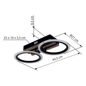 Plafoniera LED Blevins 15W, 880 lm, lumina calda/neutra/rece, IP20, imitatie lemn, Globo Lighting [2]- savelectro.ro